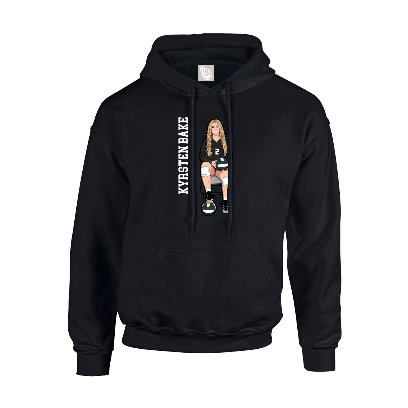 Hoodie — Name Vertical in Black