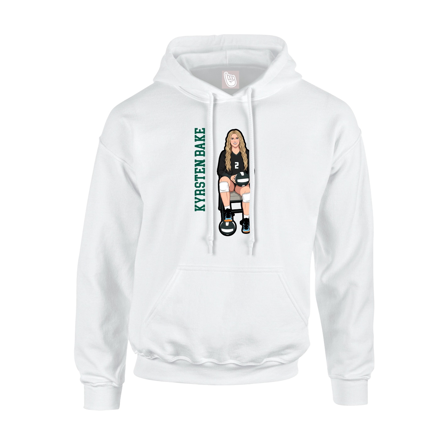 Youth Hoodie — Name Vertical in White