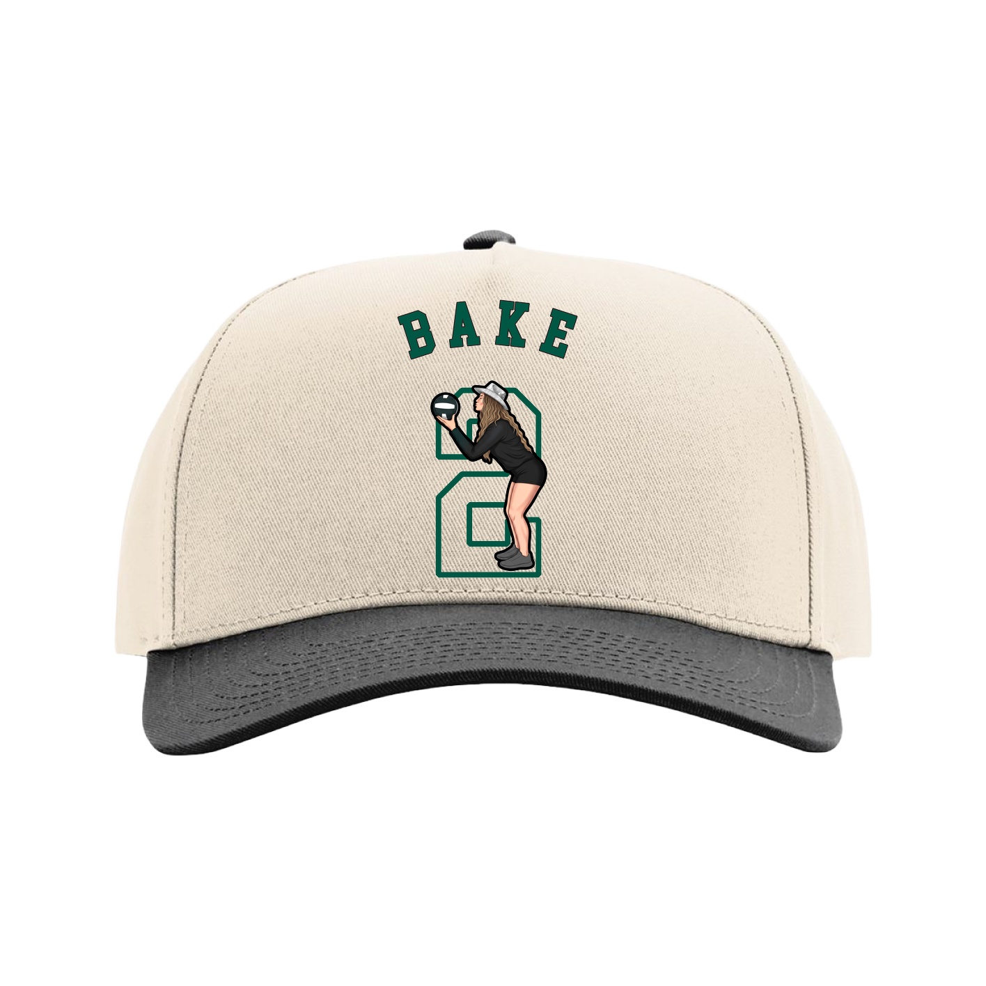 Full Fabric Five-Panel Champ Cap — Shirsey Arch in Cream/Black