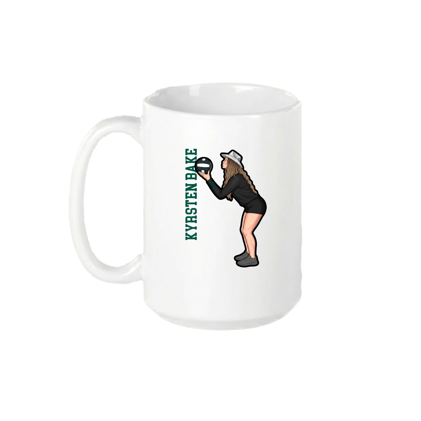 15oz Coffee Mug — Name Vertical in White
