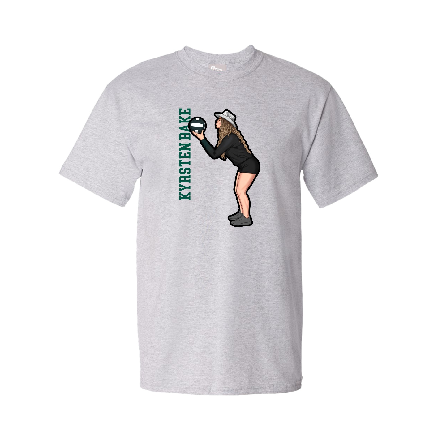 Tee — Name Vertical in Grey