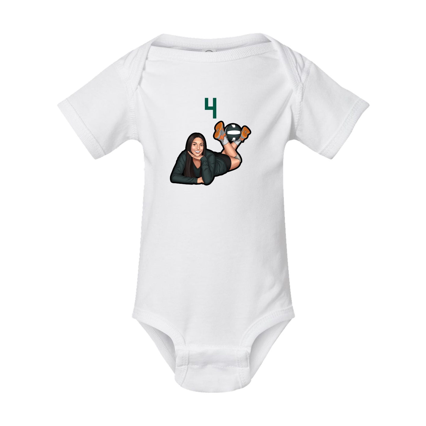 Baby Onesie — Number Top in White