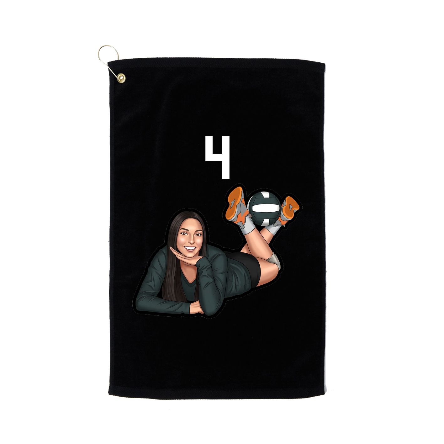 Golf Towel — Number Top in Black