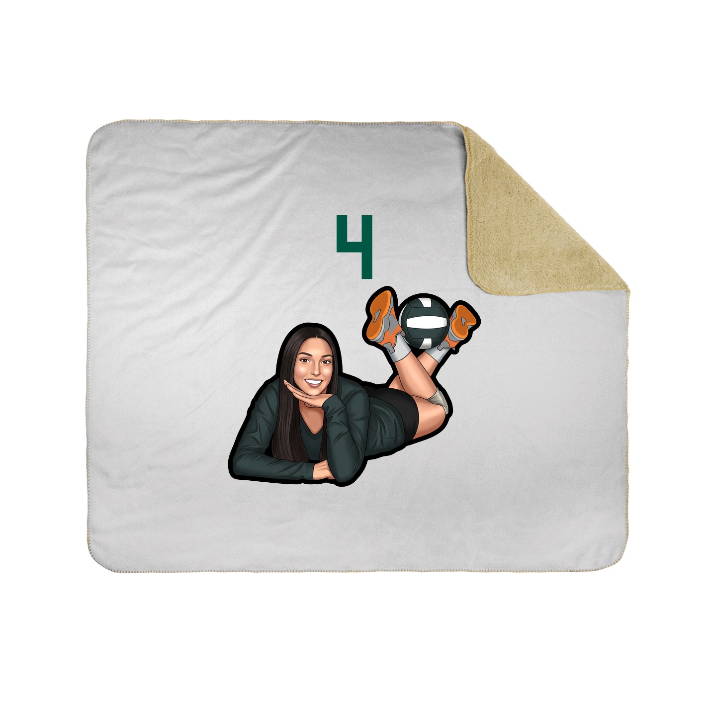 Throw Blanket — Number Top in White