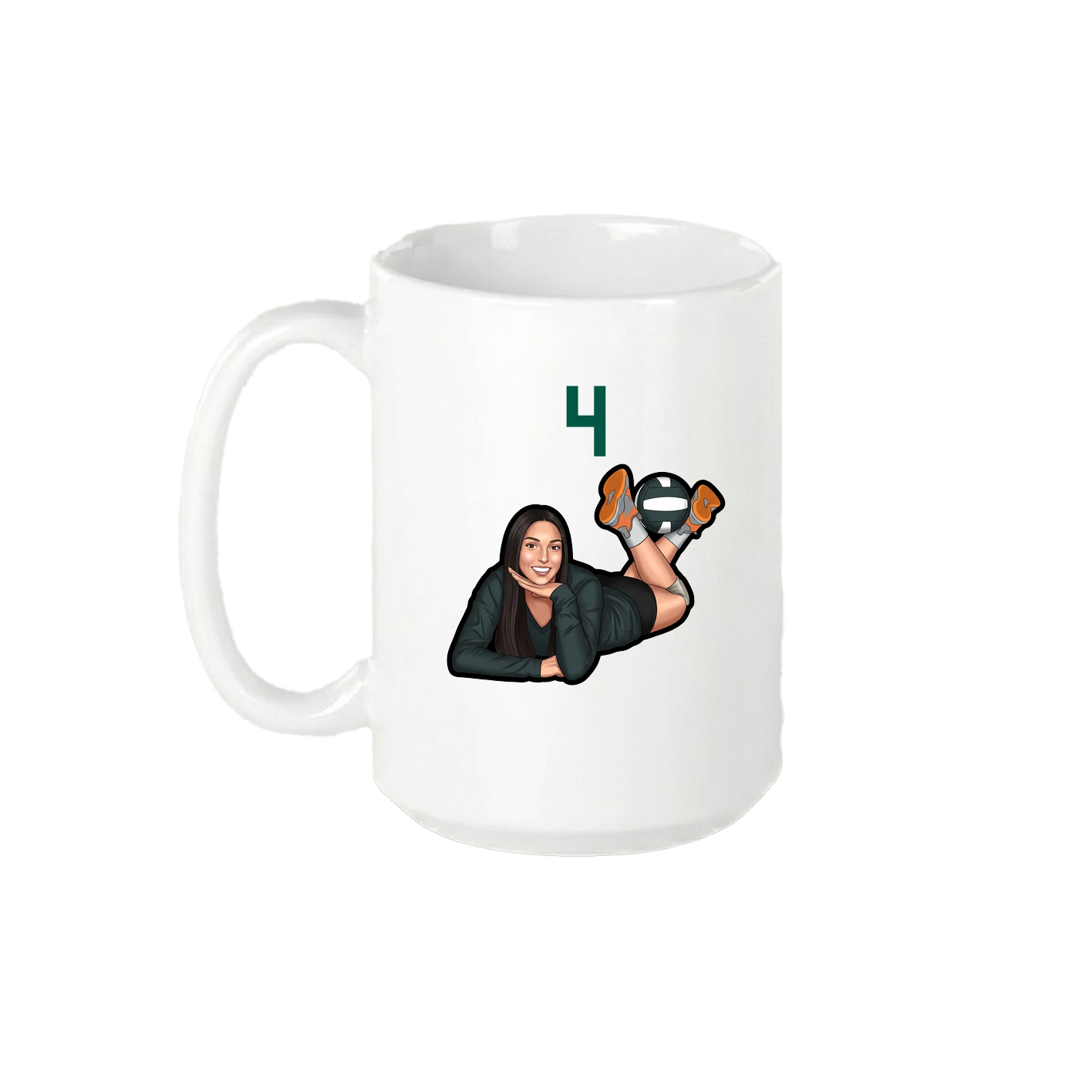 15oz Coffee Mug — Number Top in White