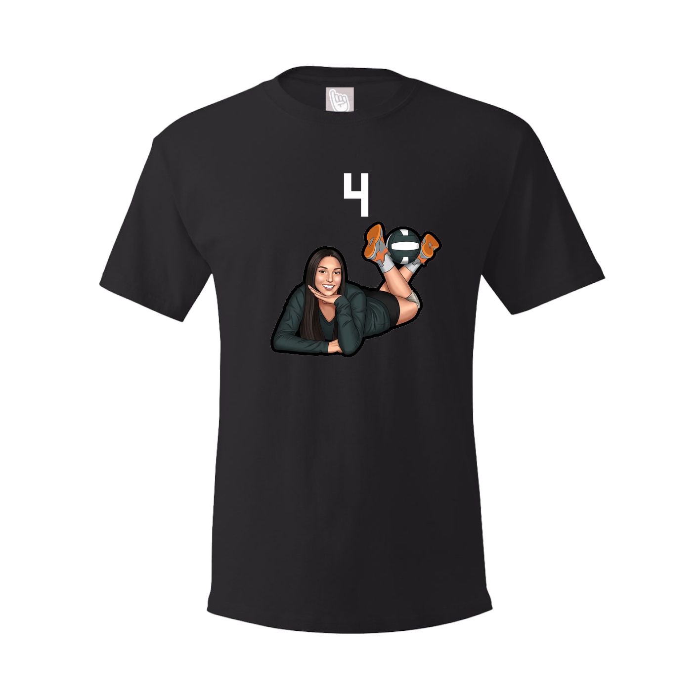 Youth Tee — Number Top in Black