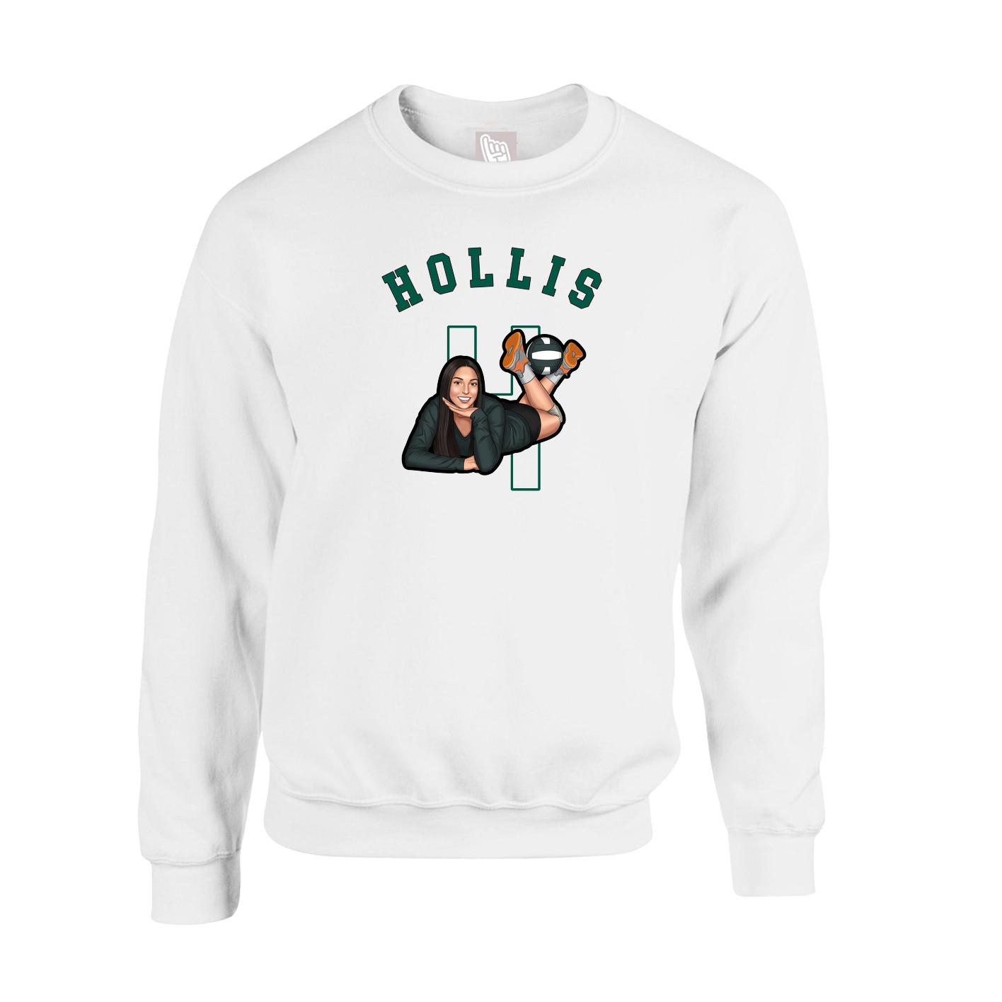 Fleece Crew — Shirsey Arch in White