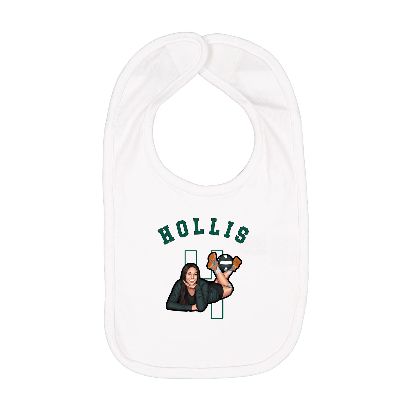 Infant Bib — Shirsey Arch in White