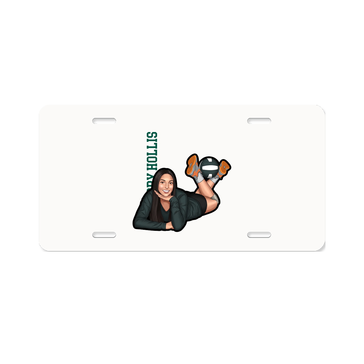 License Plate — Name Vertical in Classic