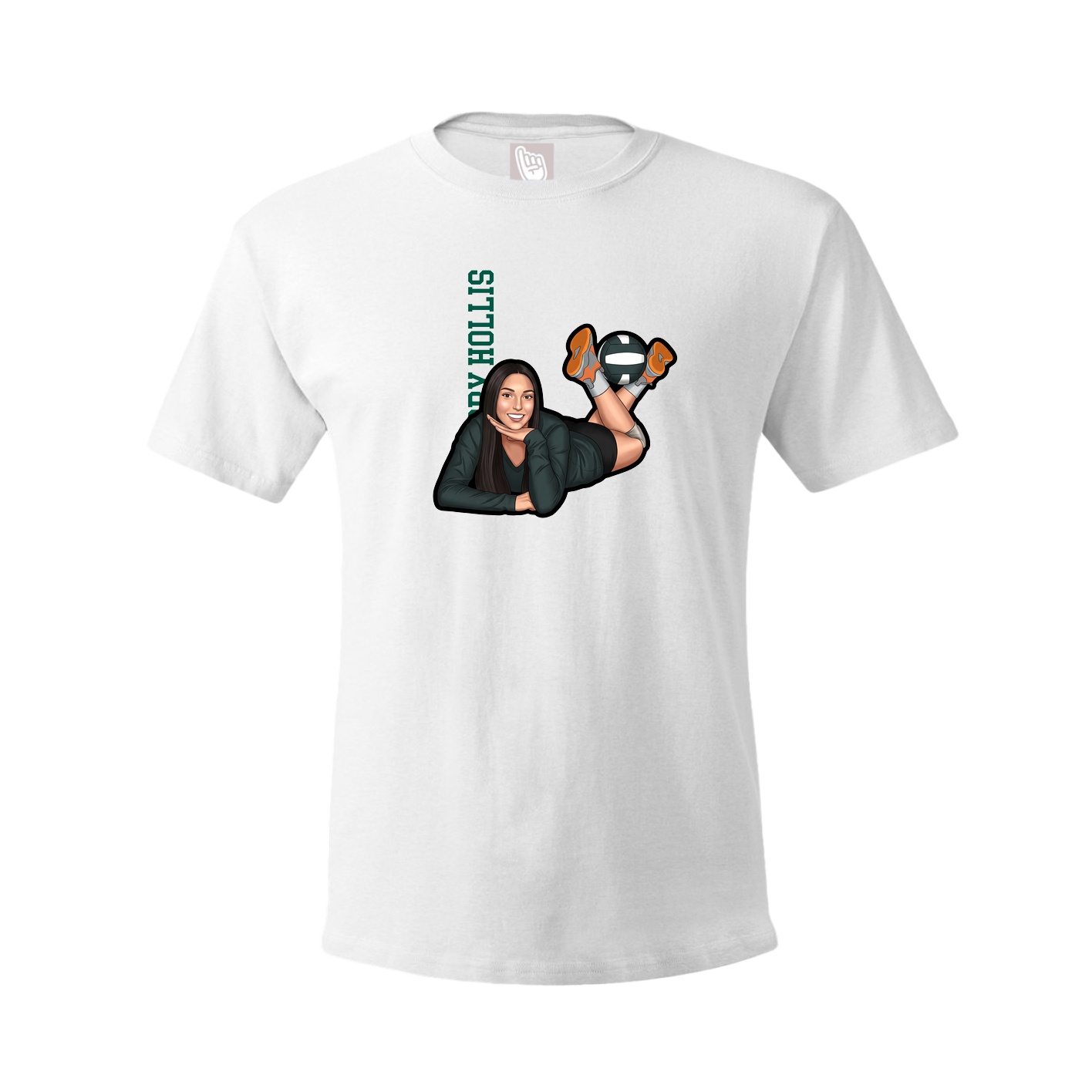 Youth Tee — Name Vertical in White