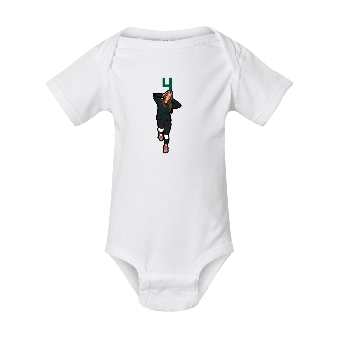 Baby Onesie — Number Top in White