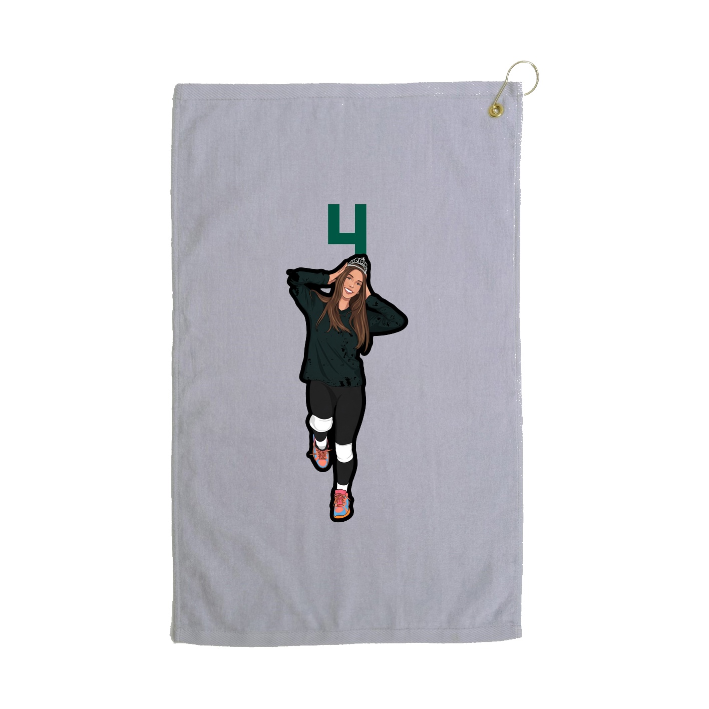 Golf Towel — Number Top in Grey