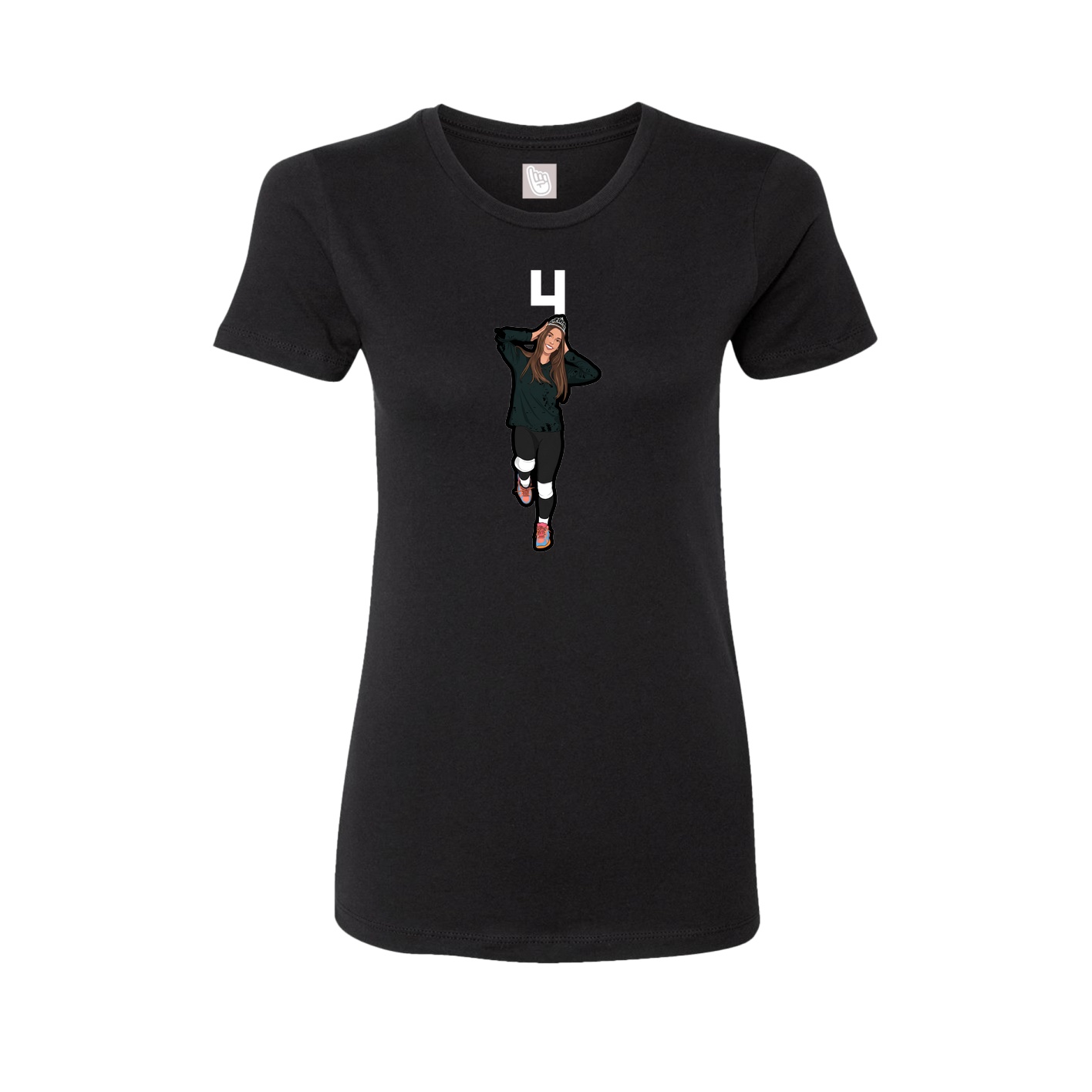 Womens Tee — Number Top in Black