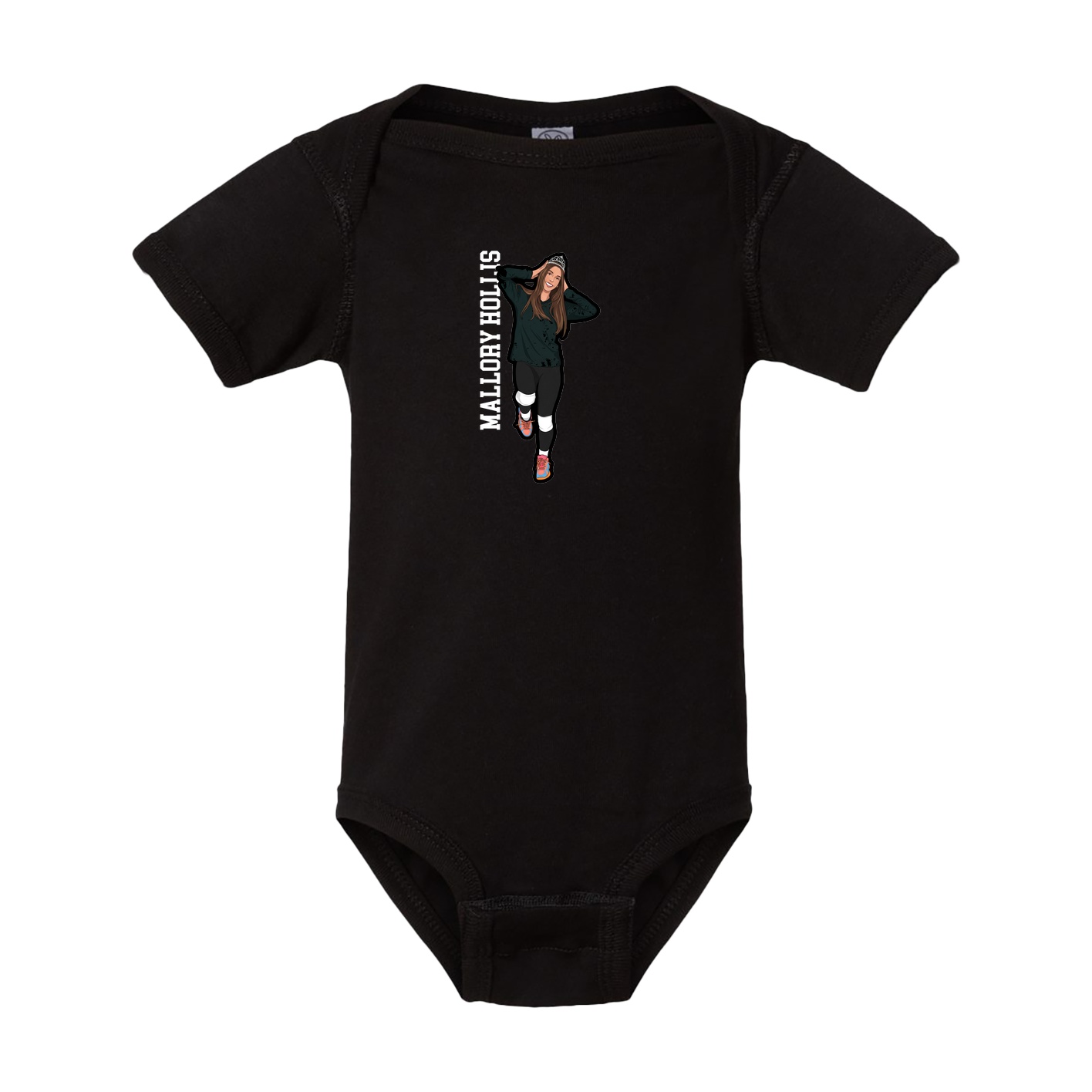 Baby Onesie — Name Vertical in Black