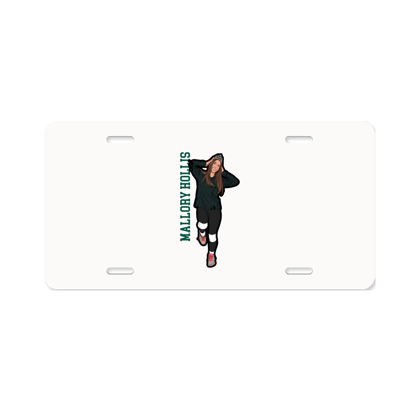 License Plate — Name Vertical in Classic