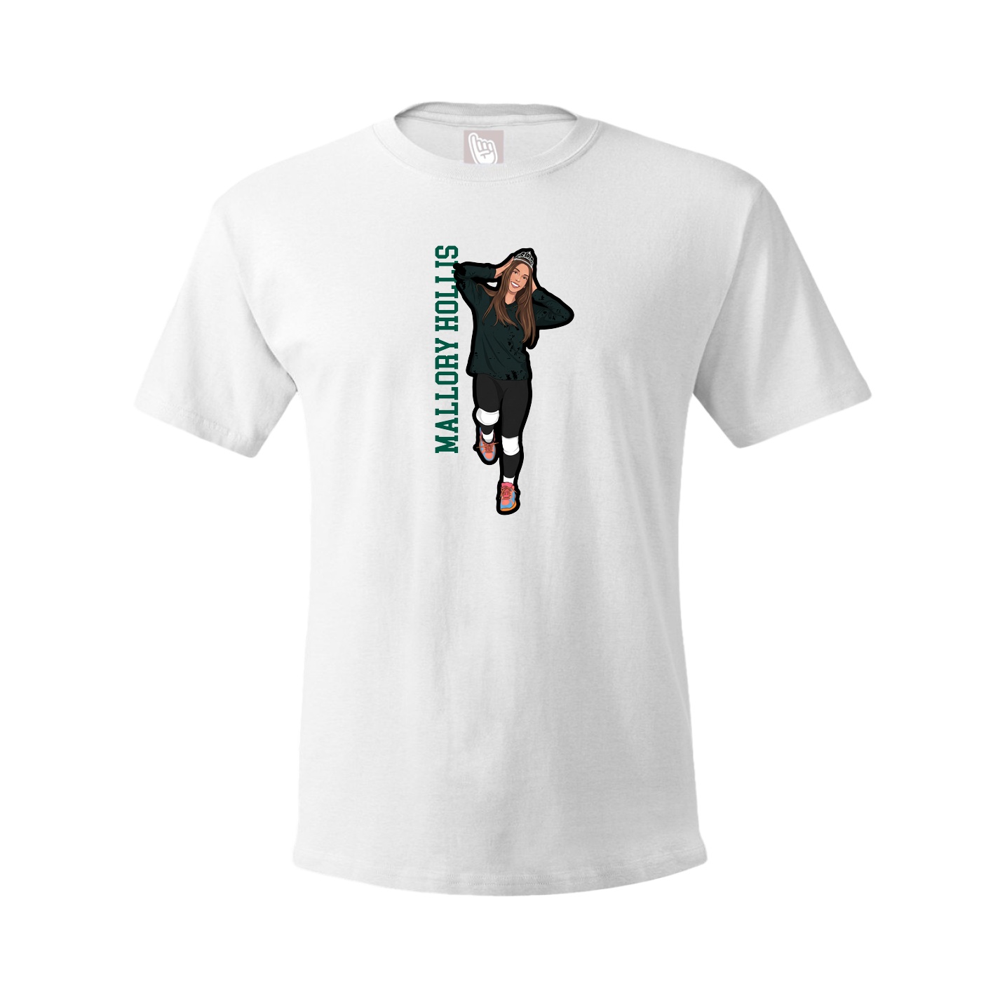 Tee — Name Vertical in White