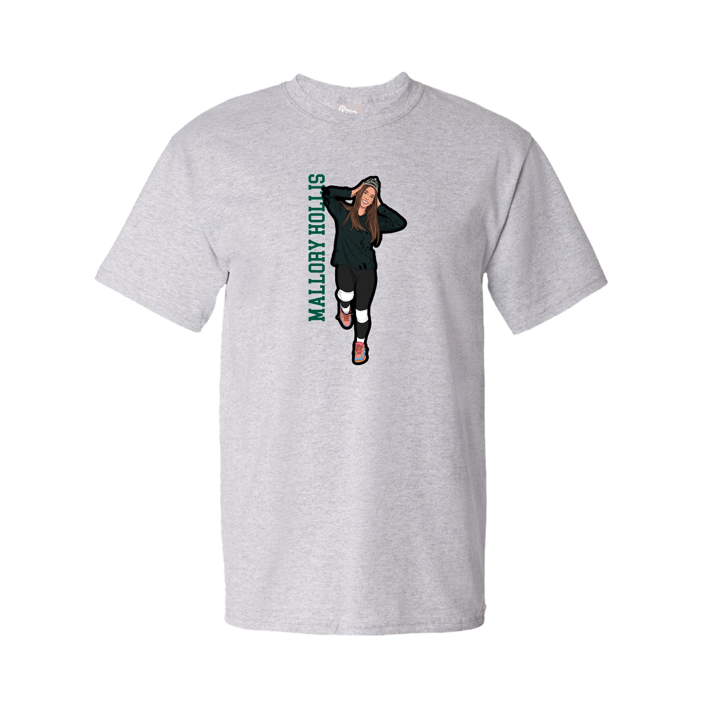Youth Tee — Name Vertical in Grey