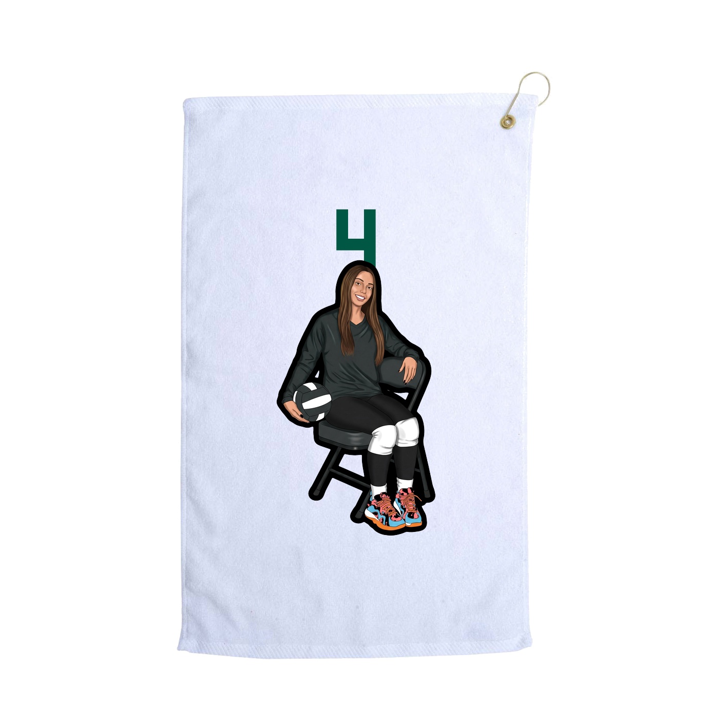 Golf Towel — Number Top in White