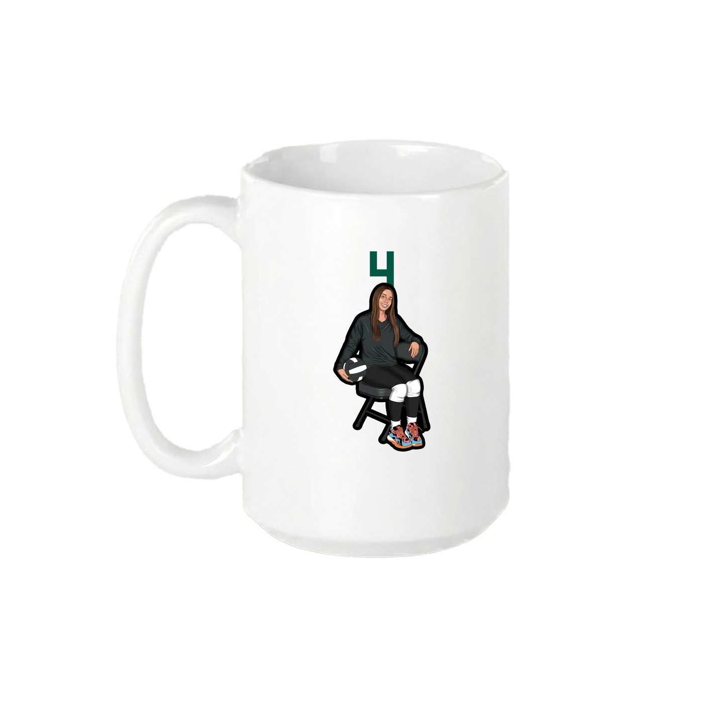 15oz Coffee Mug — Number Top in White