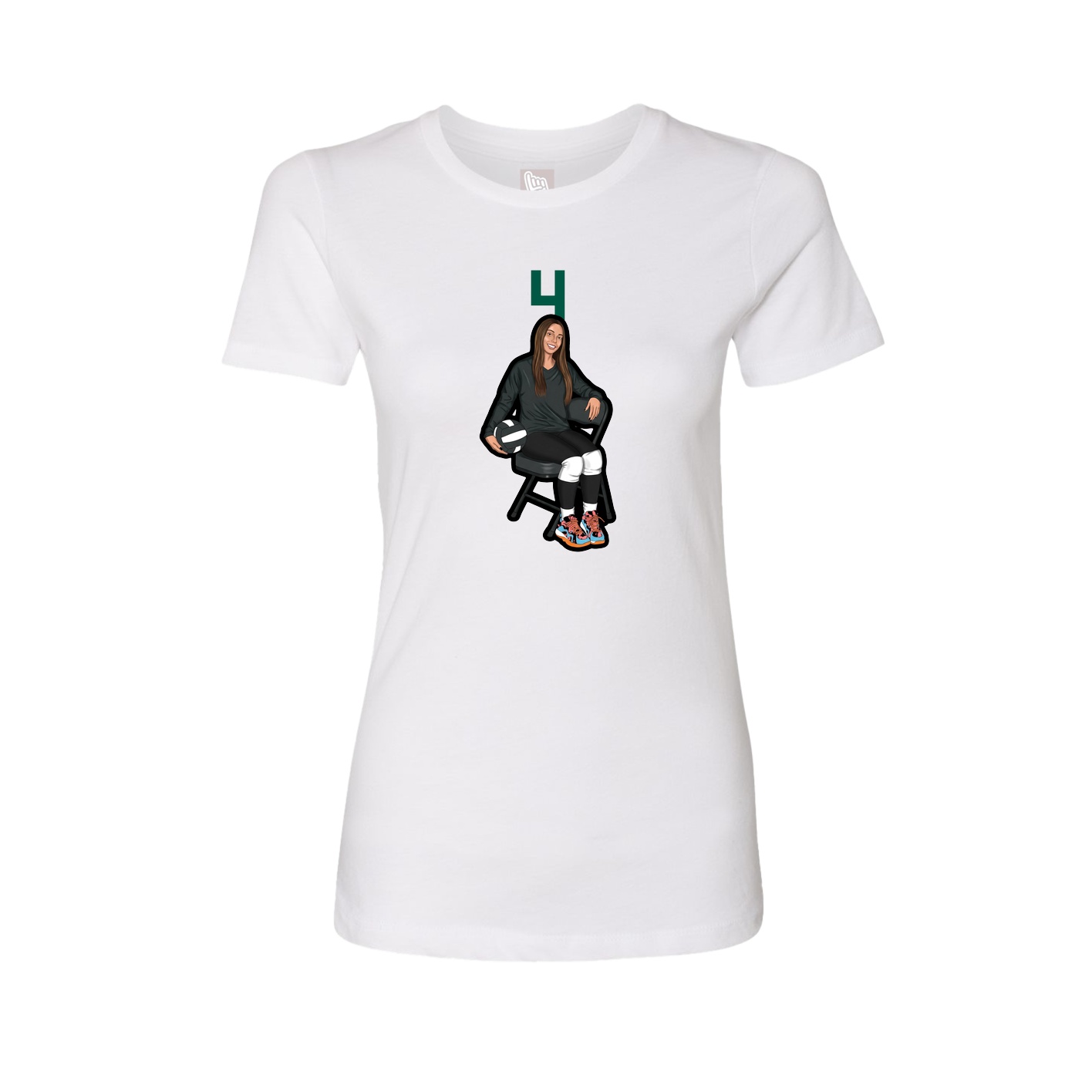 Womens Tee — Number Top in White
