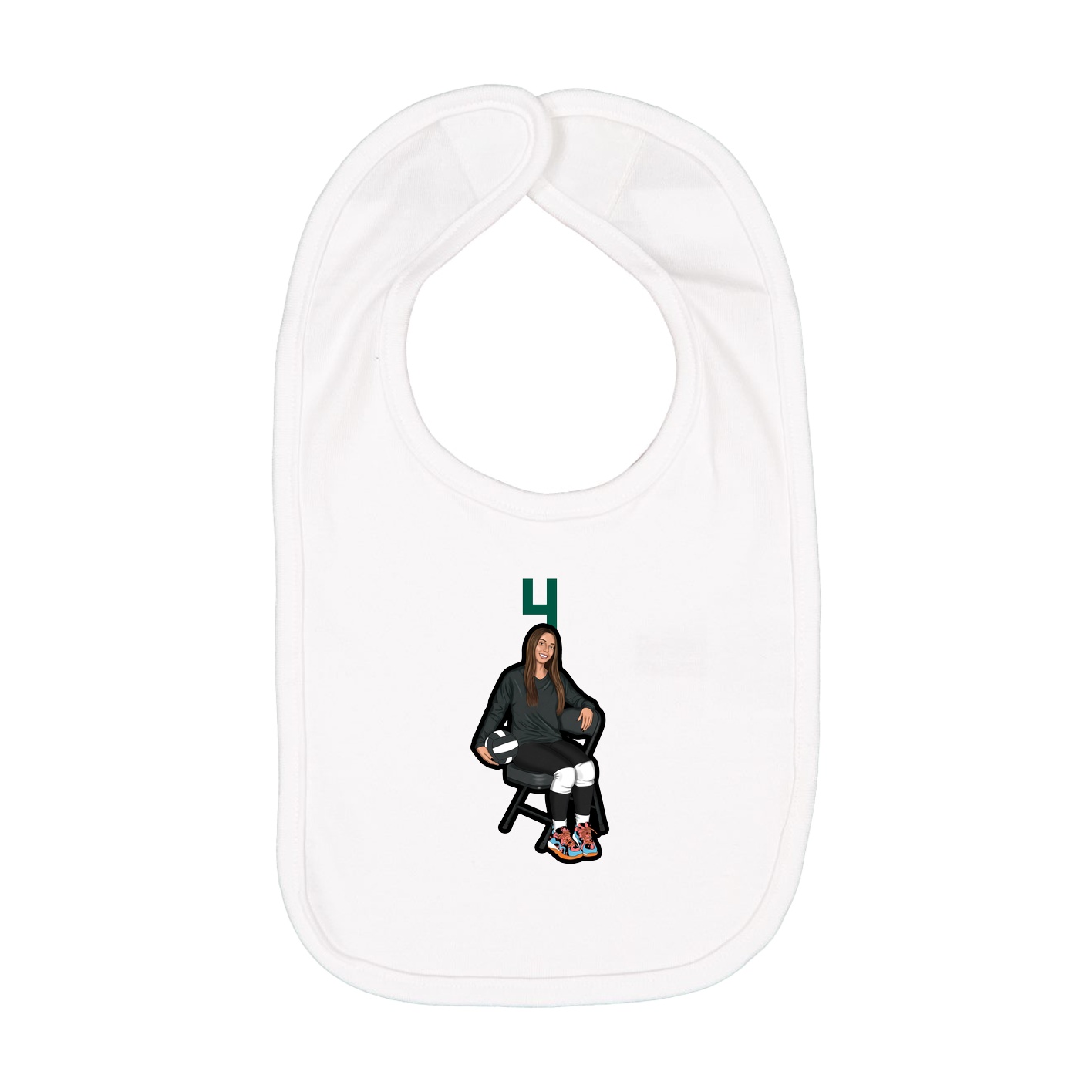 Infant Bib — Number Top in White