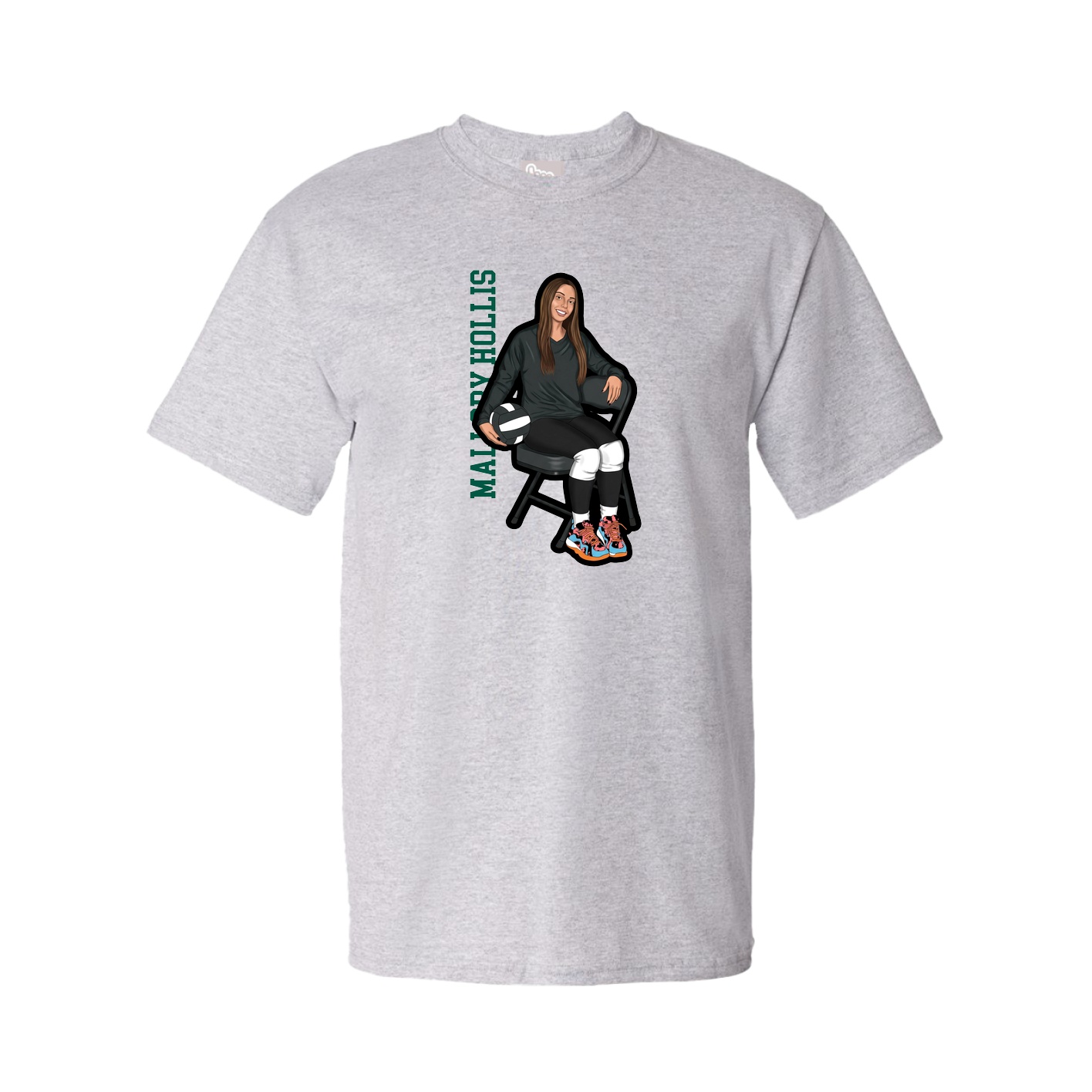 Youth Tee — Name Vertical in Grey