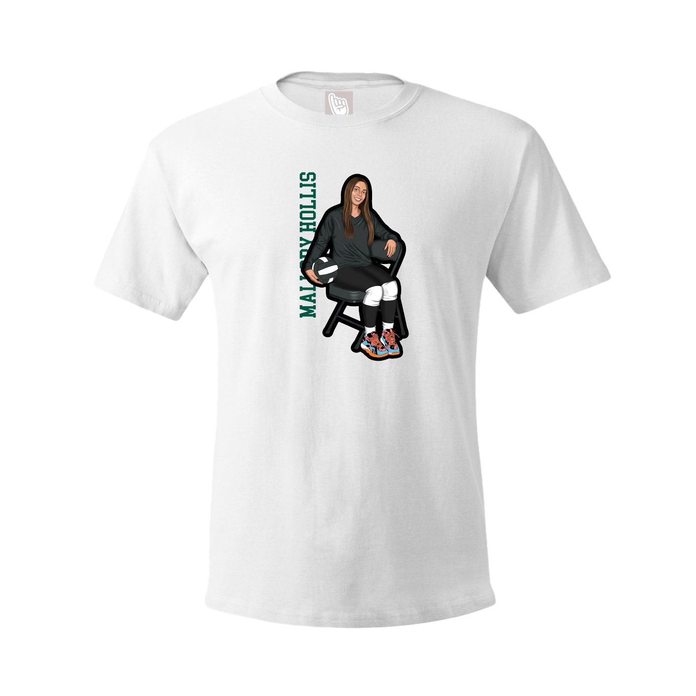 Youth Tee — Name Vertical in White