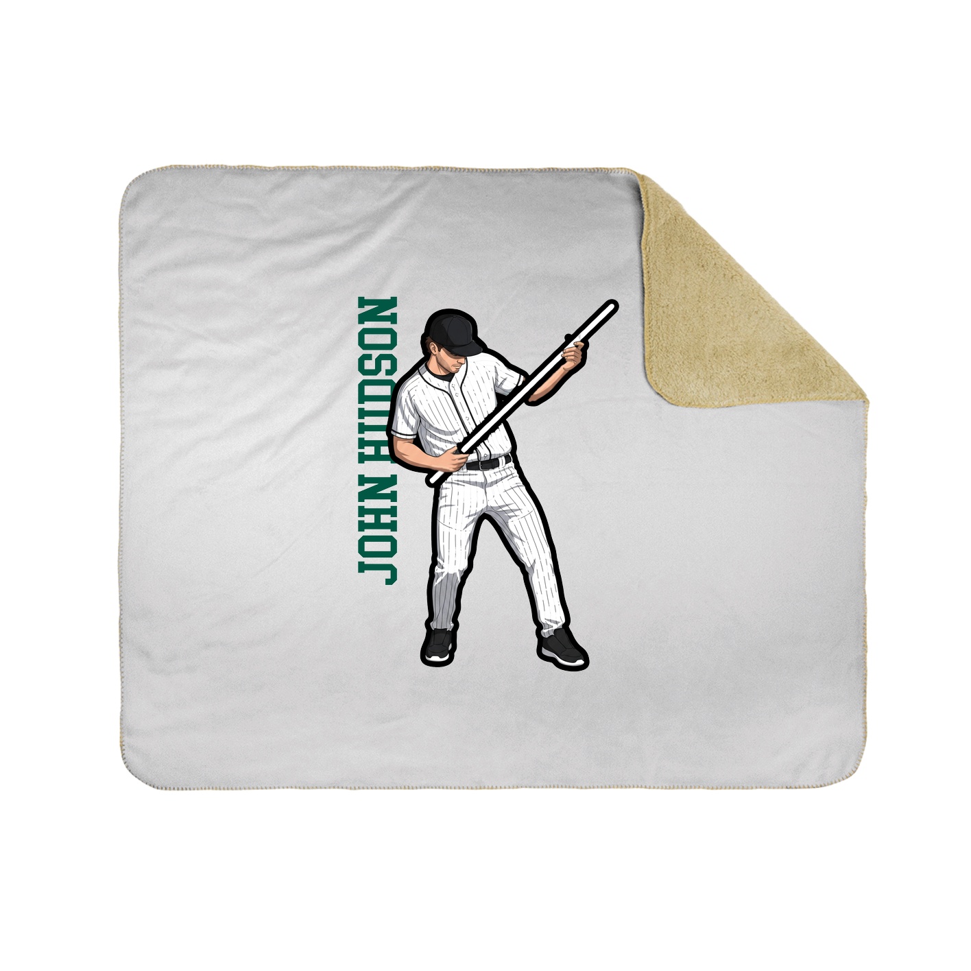 Throw Blanket — Name Vertical in White