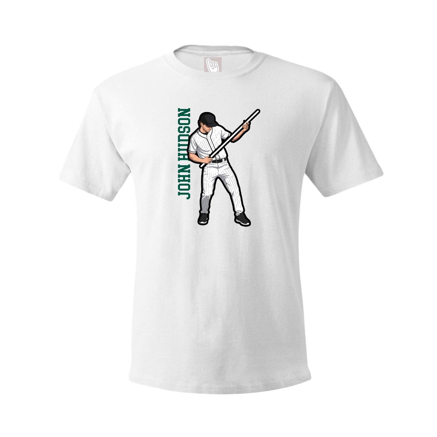 Tee — Name Vertical in White