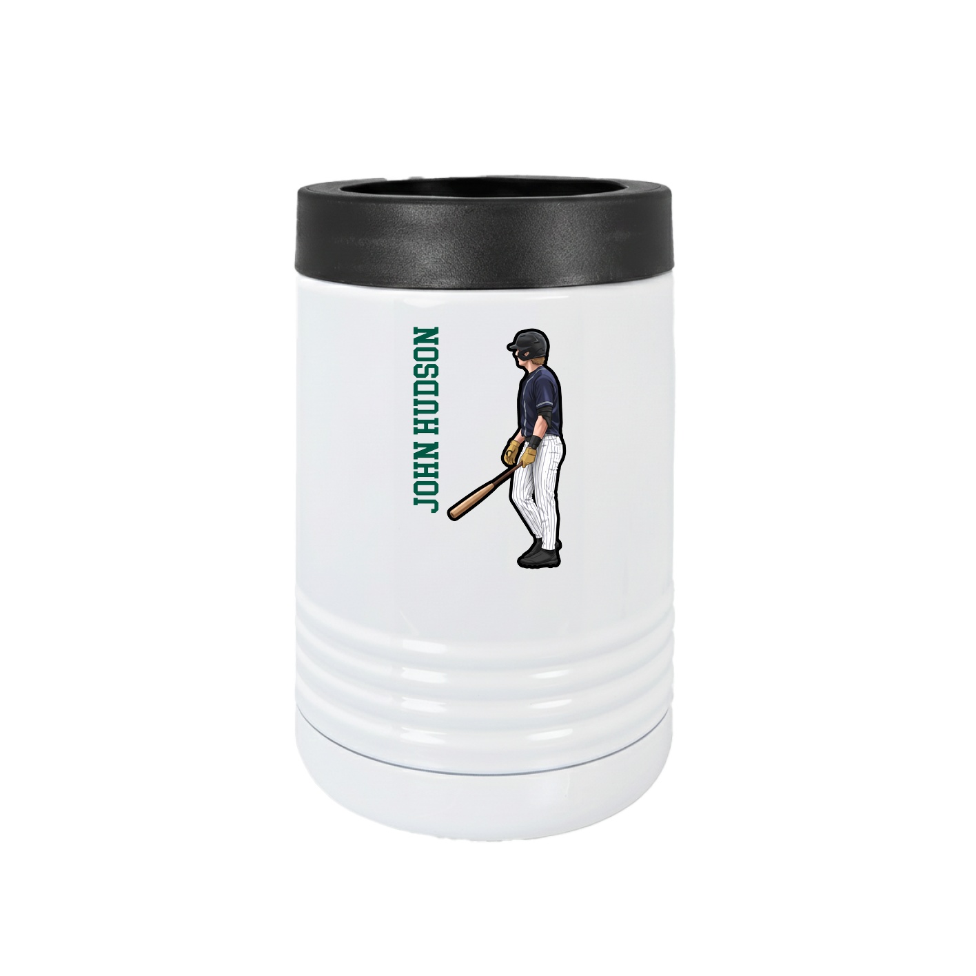 Beverage Holder — Name Vertical in White