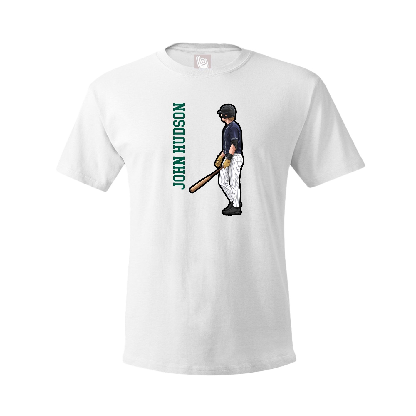 Tee — Name Vertical in White
