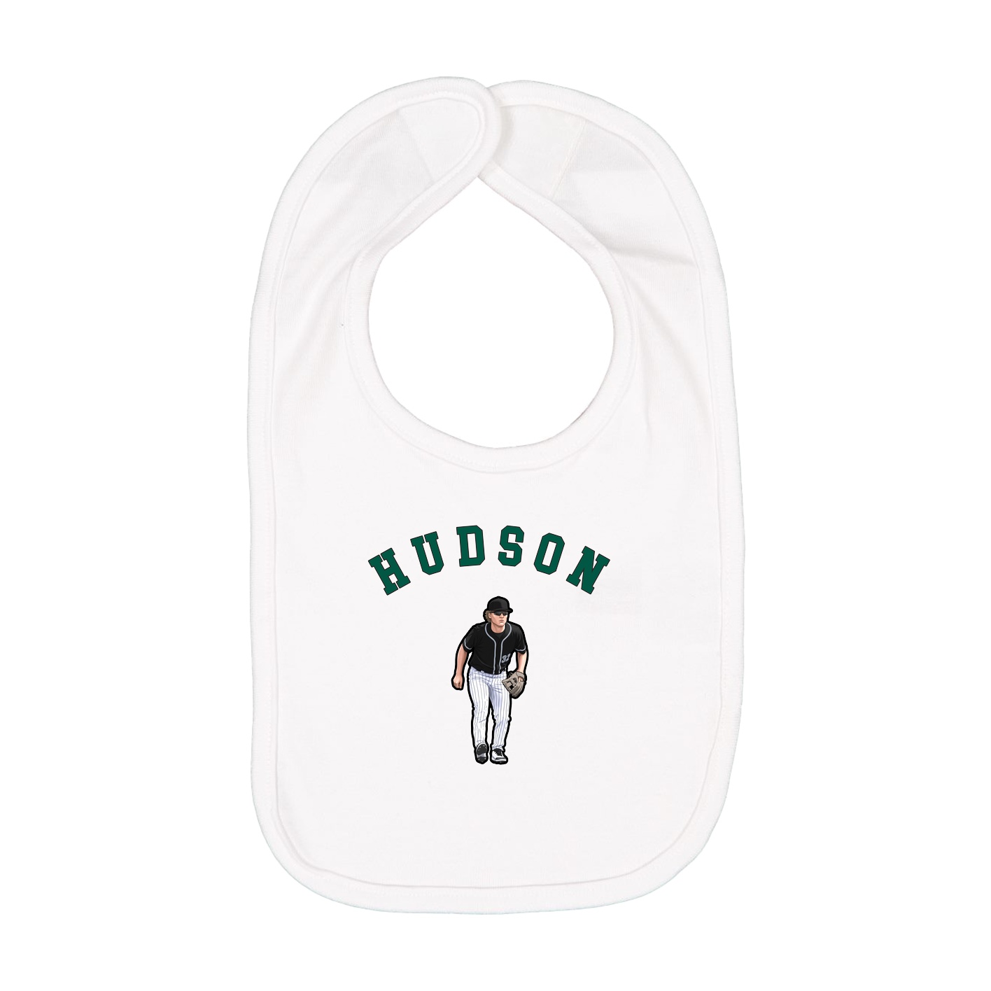 Infant Bib — Shirsey Arch in White