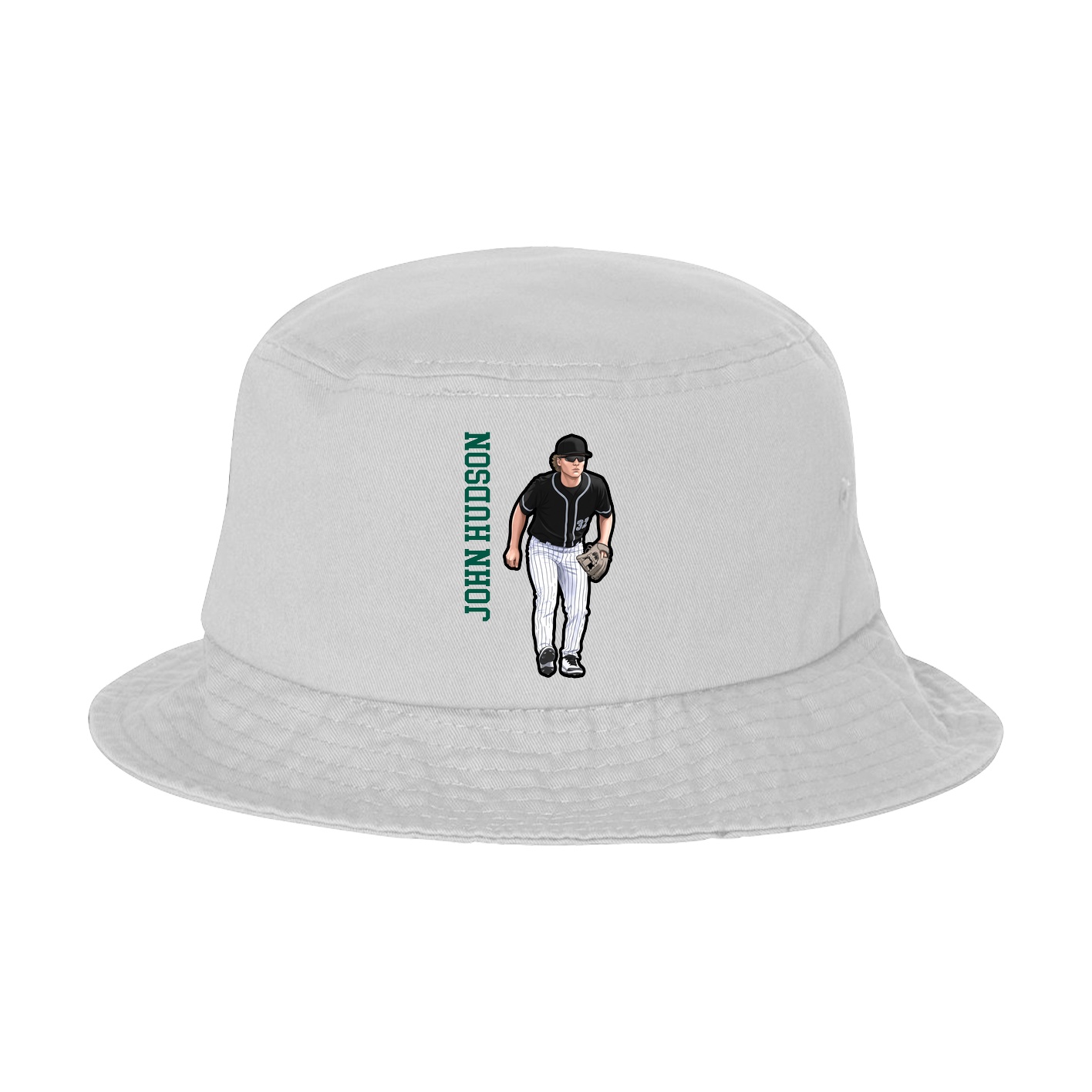 Bucket Cap — Name Vertical in White