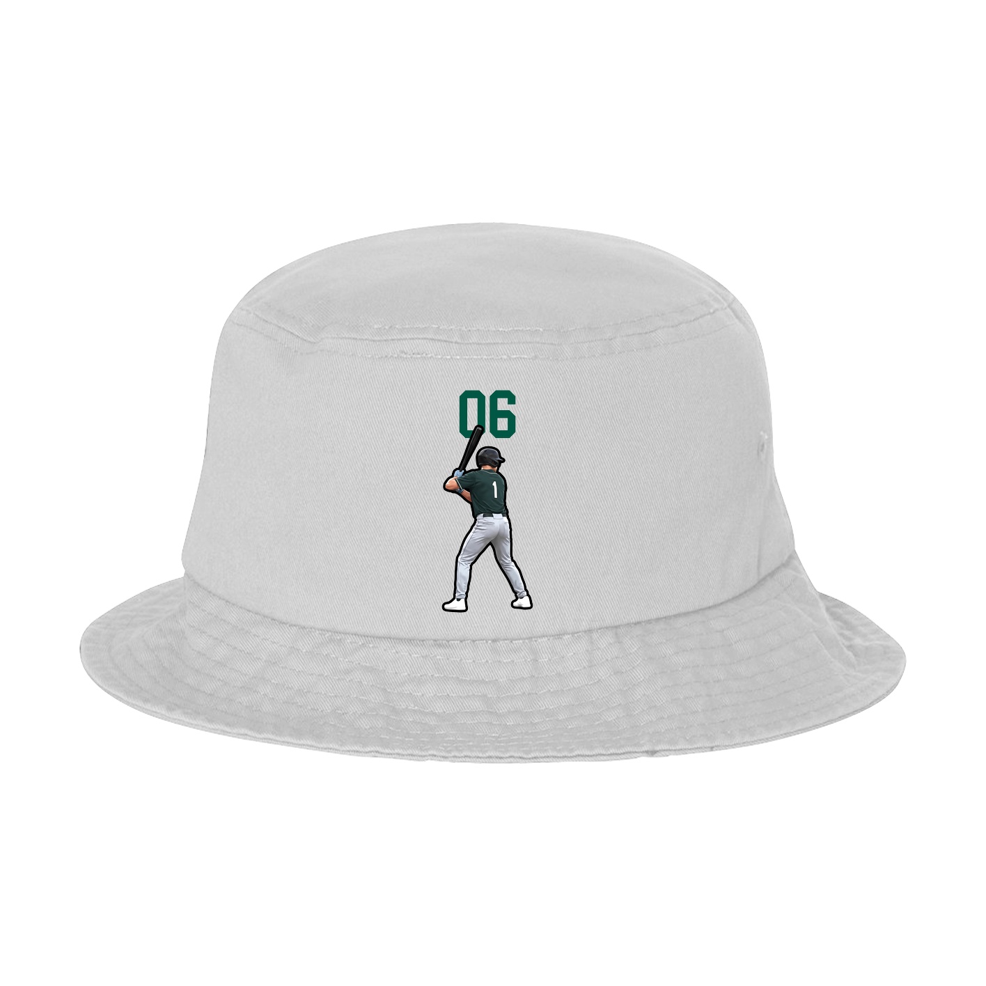Bucket Cap — Number Top in White