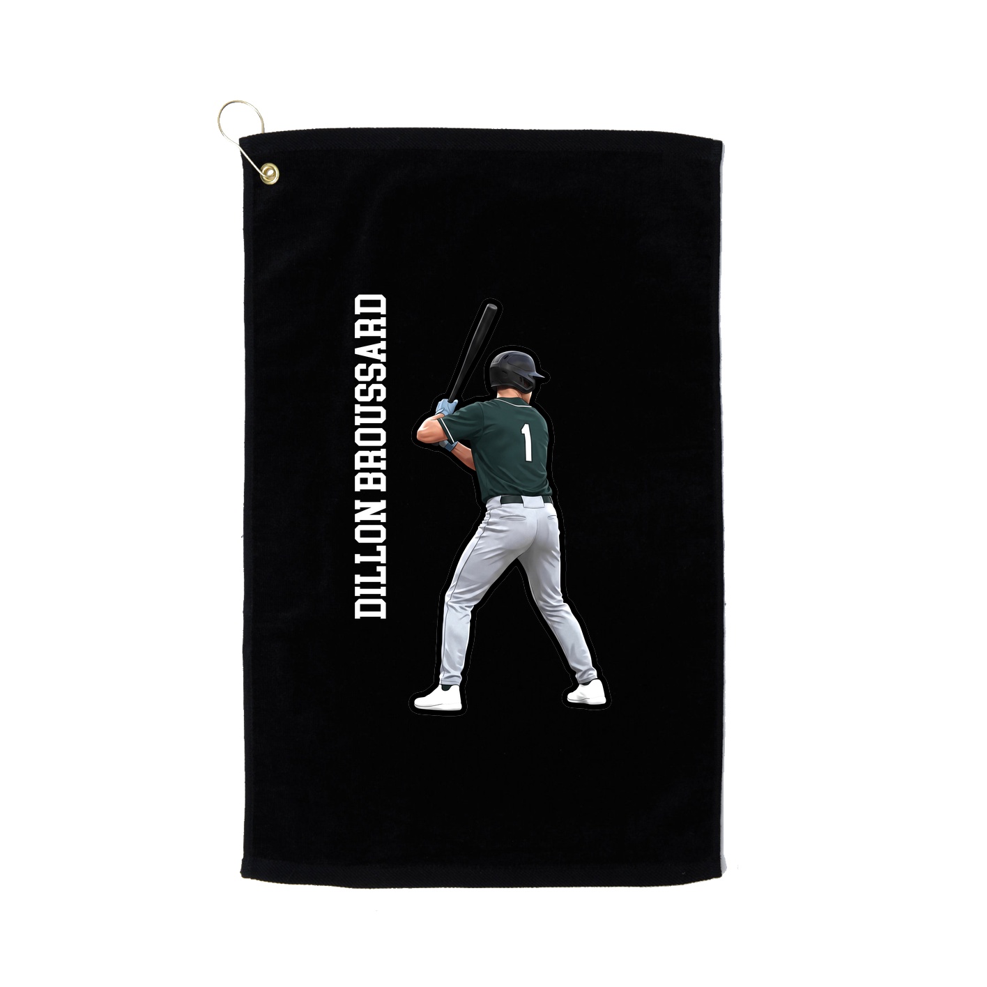 Golf Towel — Name Vertical in Black
