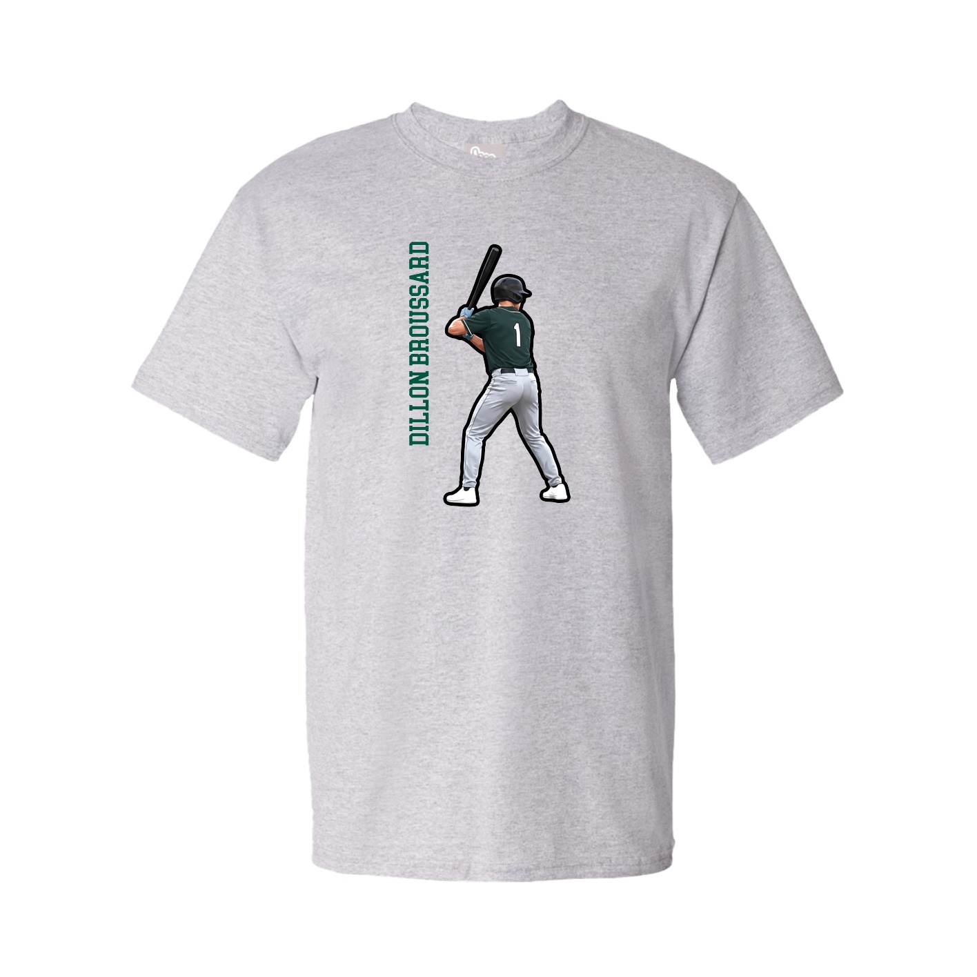 Youth Tee — Name Vertical in Grey