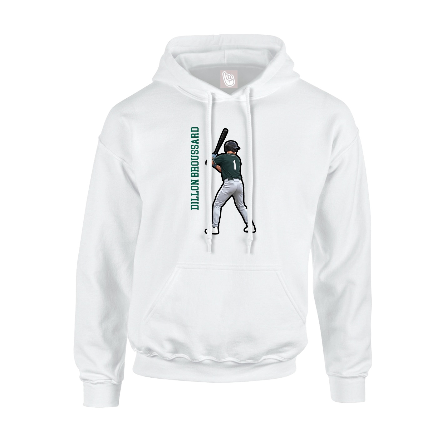 Hoodie — Name Vertical in White