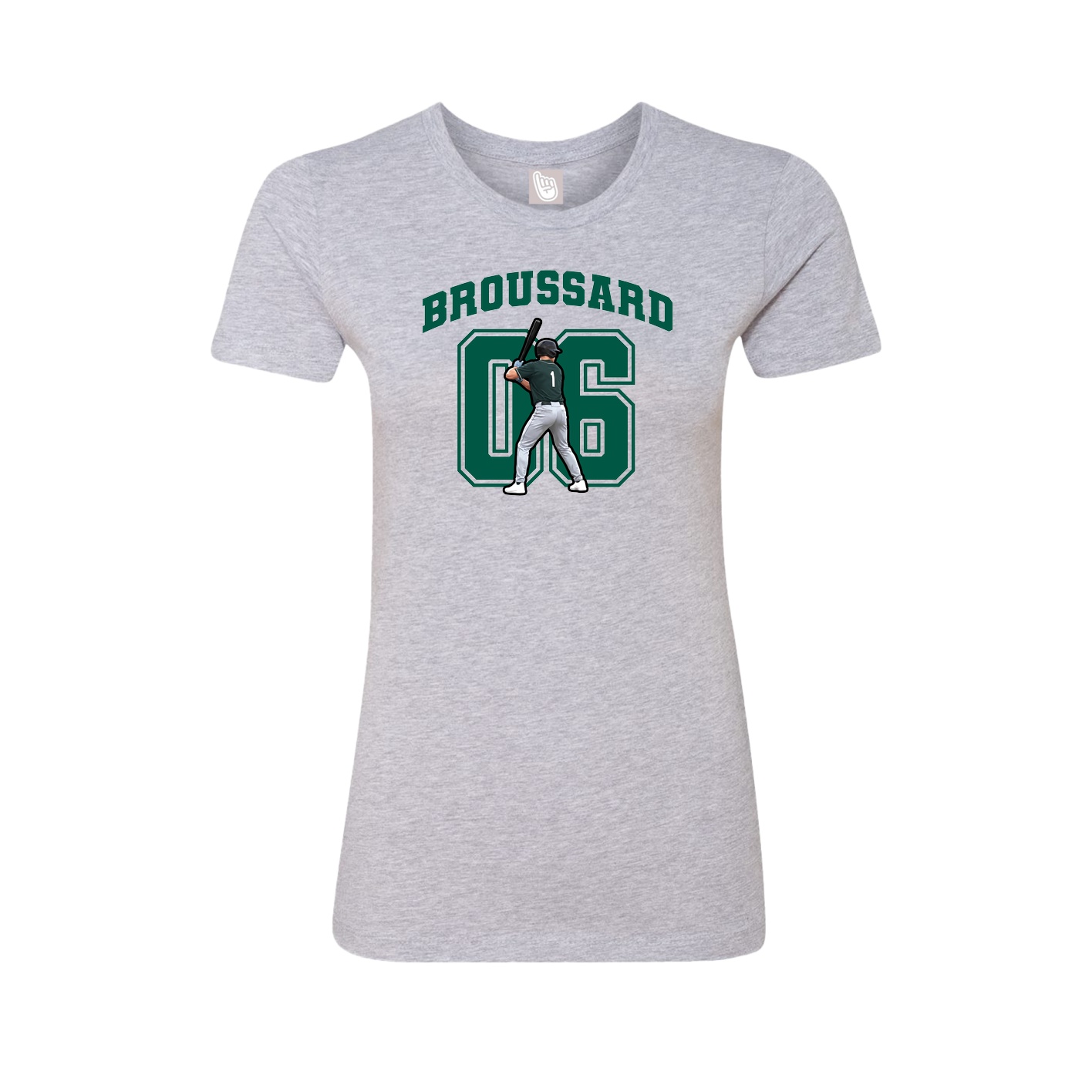 Fitted Women's Tee — Number in Grey