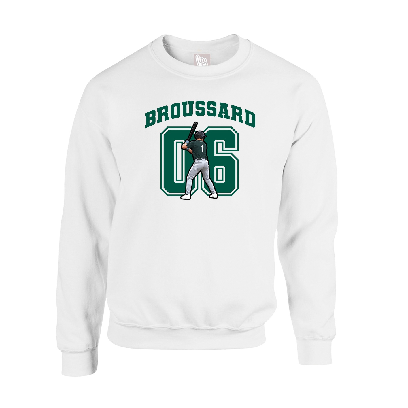 Fleece Crew — Number in White
