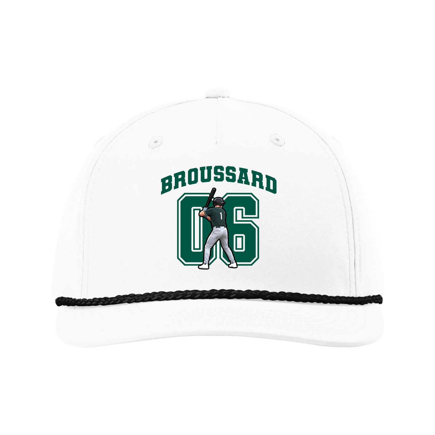 Five-Panel Classic Rope Cap — Number in White