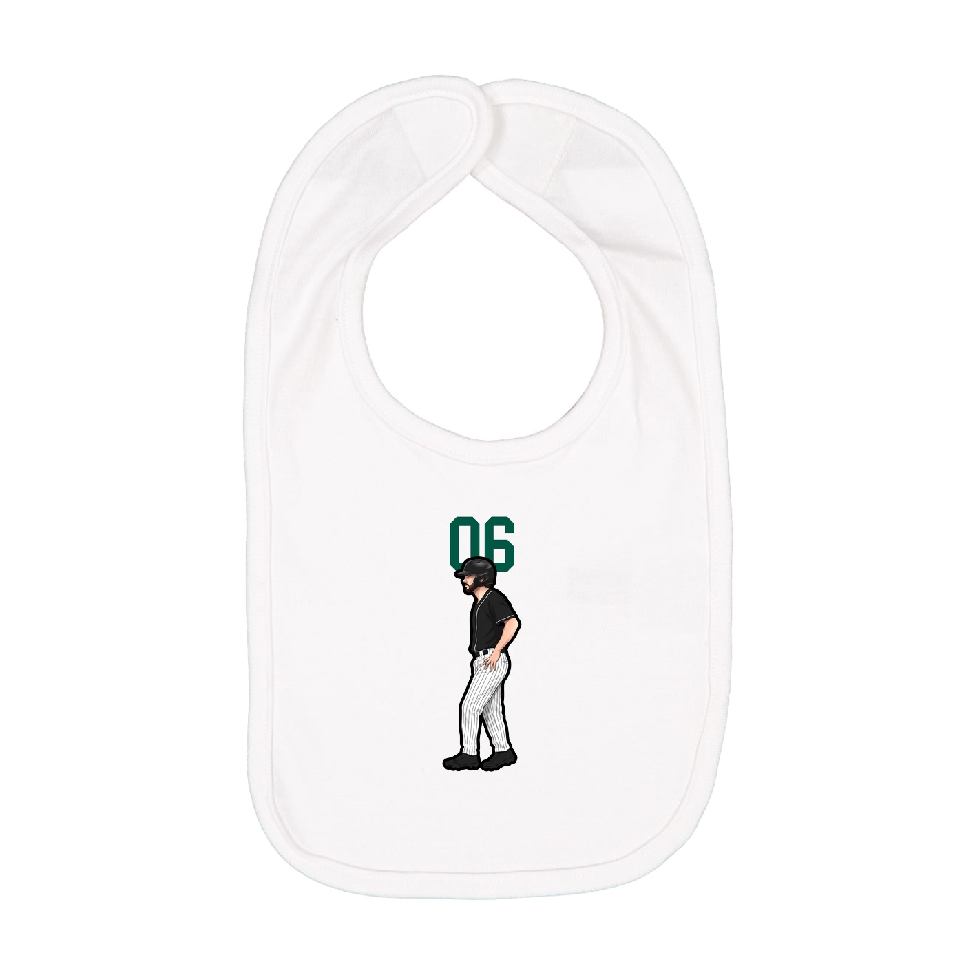 Infant Bib — Number Top in White