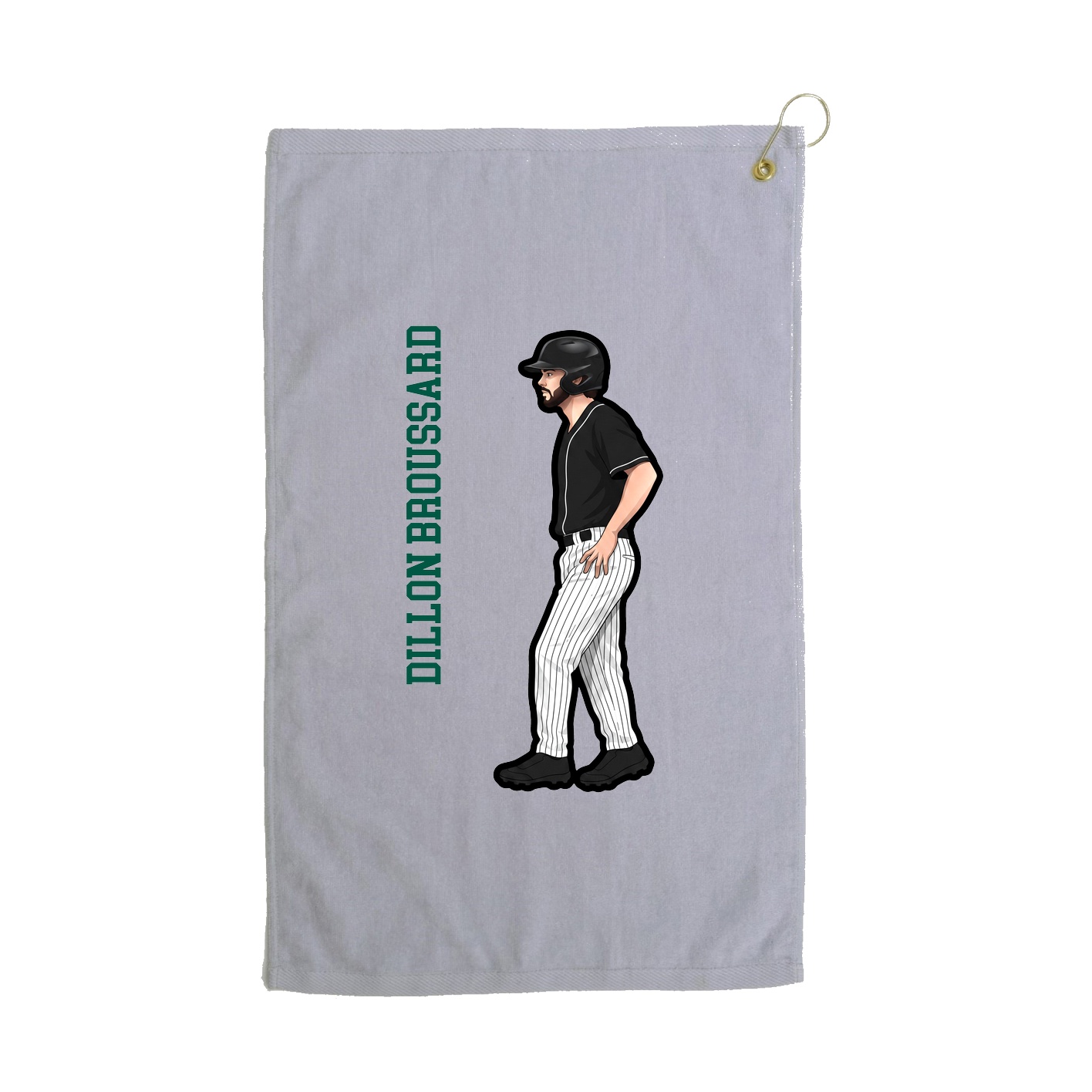 Golf Towel — Name Vertical in Grey