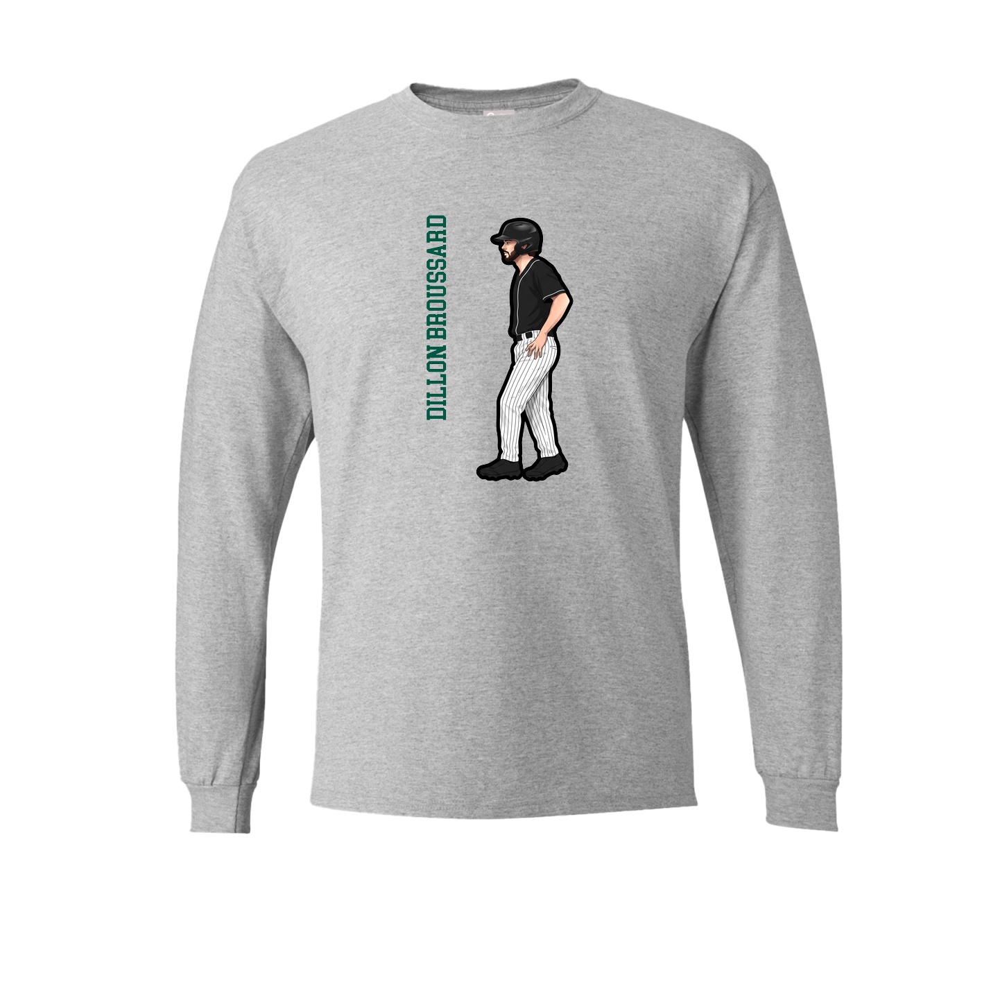 Long Sleeve Tee — Name Vertical in Grey