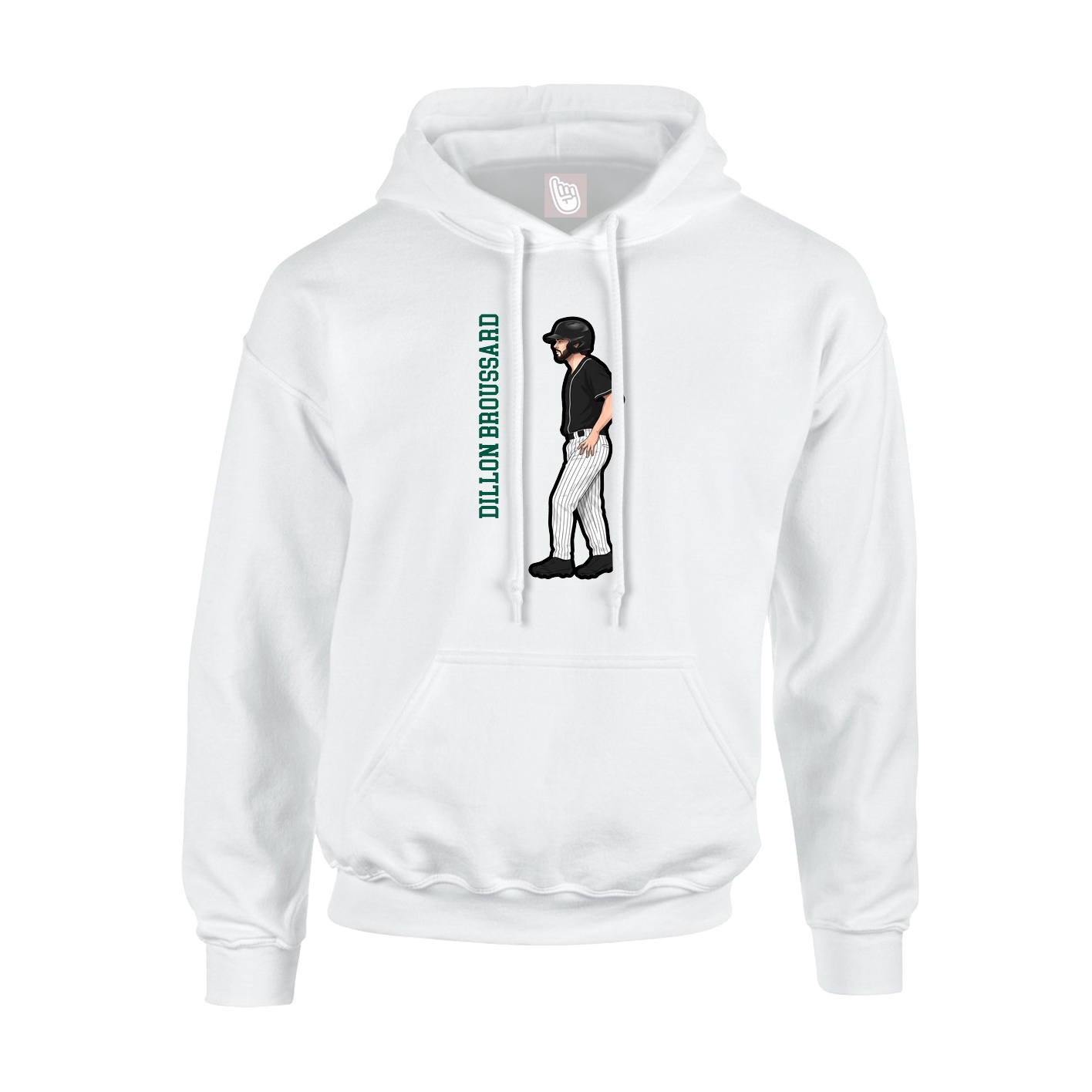 Youth Hoodie — Name Vertical in White
