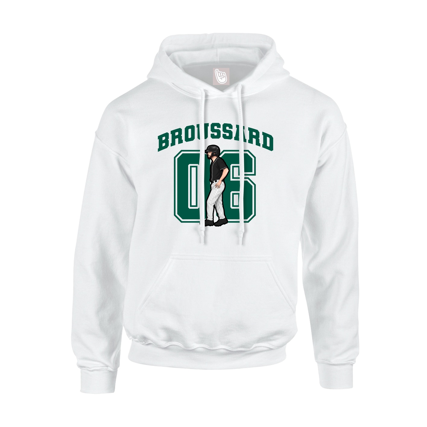 Hoodie — Number in White