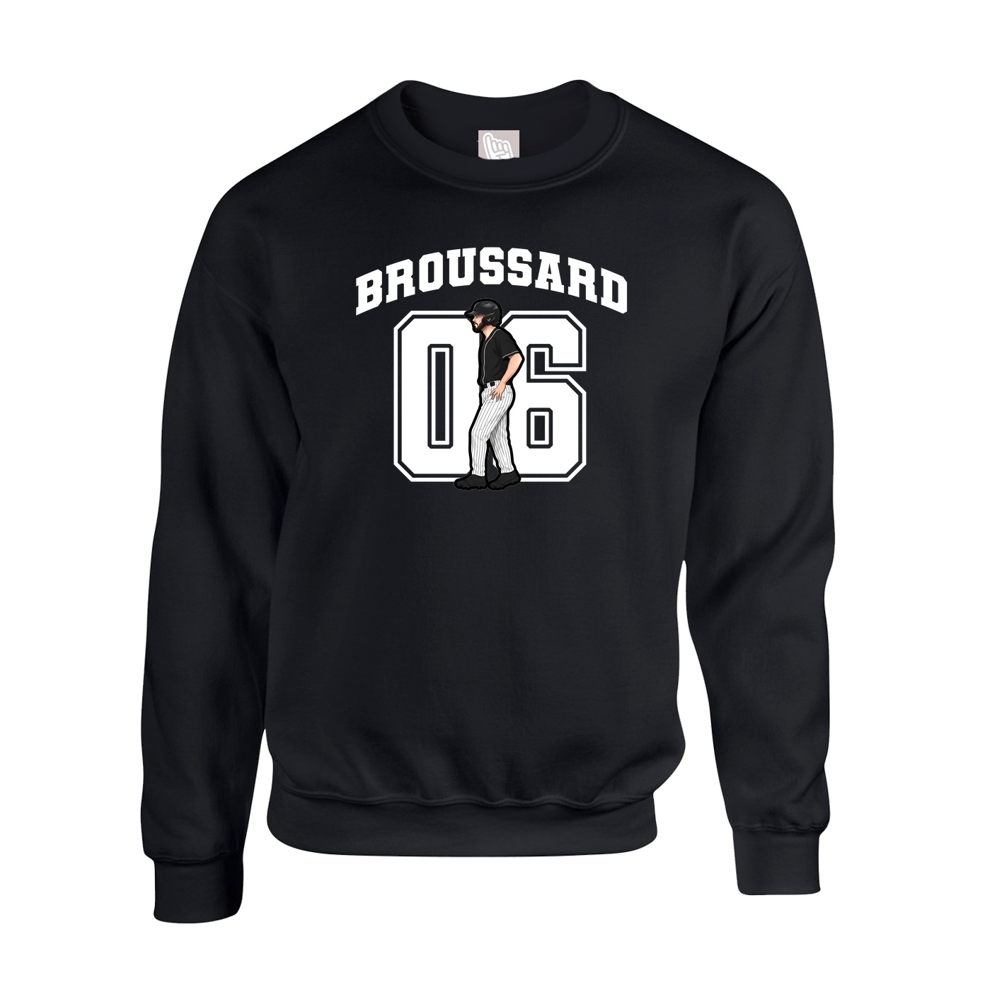 Fleece Crew — Number in Black