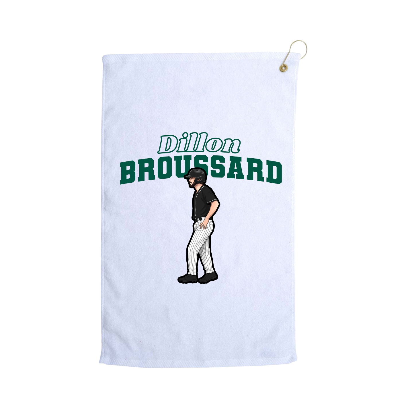 Golf Towel — Name Arch in White
