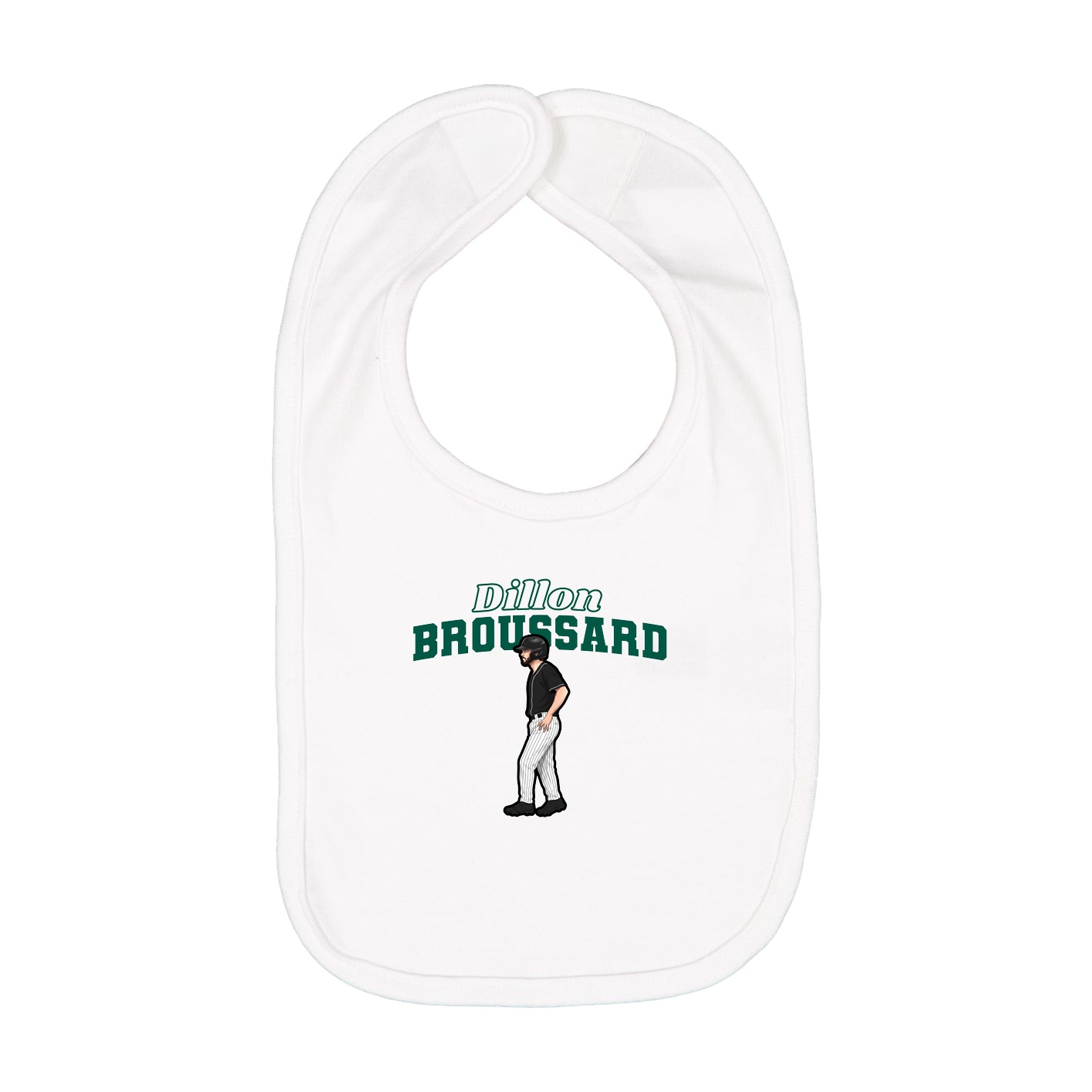 Infant Bib — Name Arch in White
