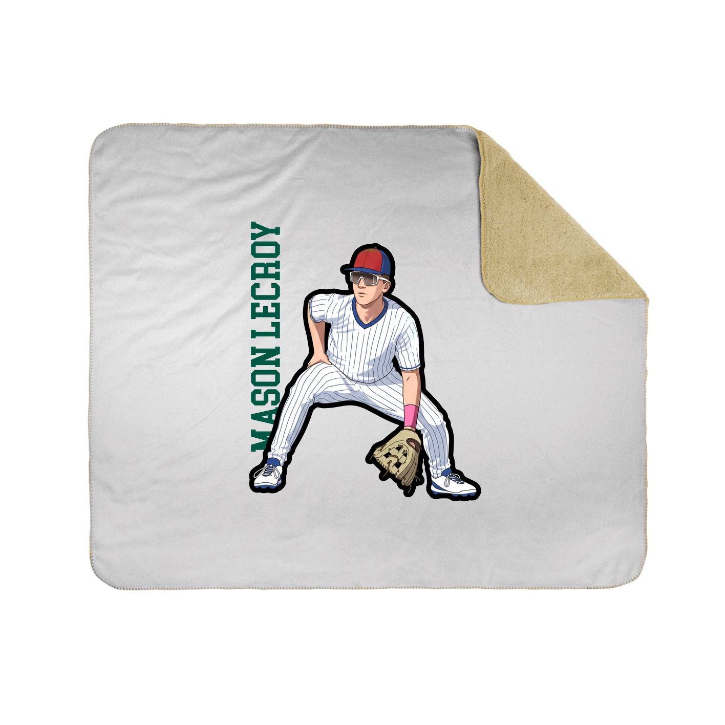 Throw Blanket — Name Vertical in White