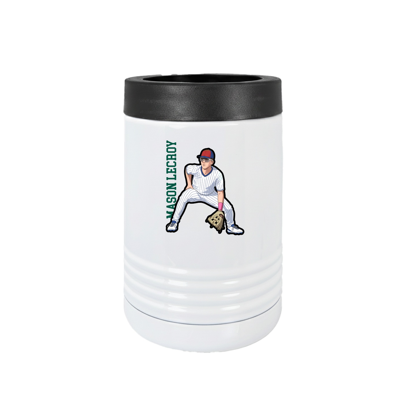 Beverage Holder — Name Vertical in White